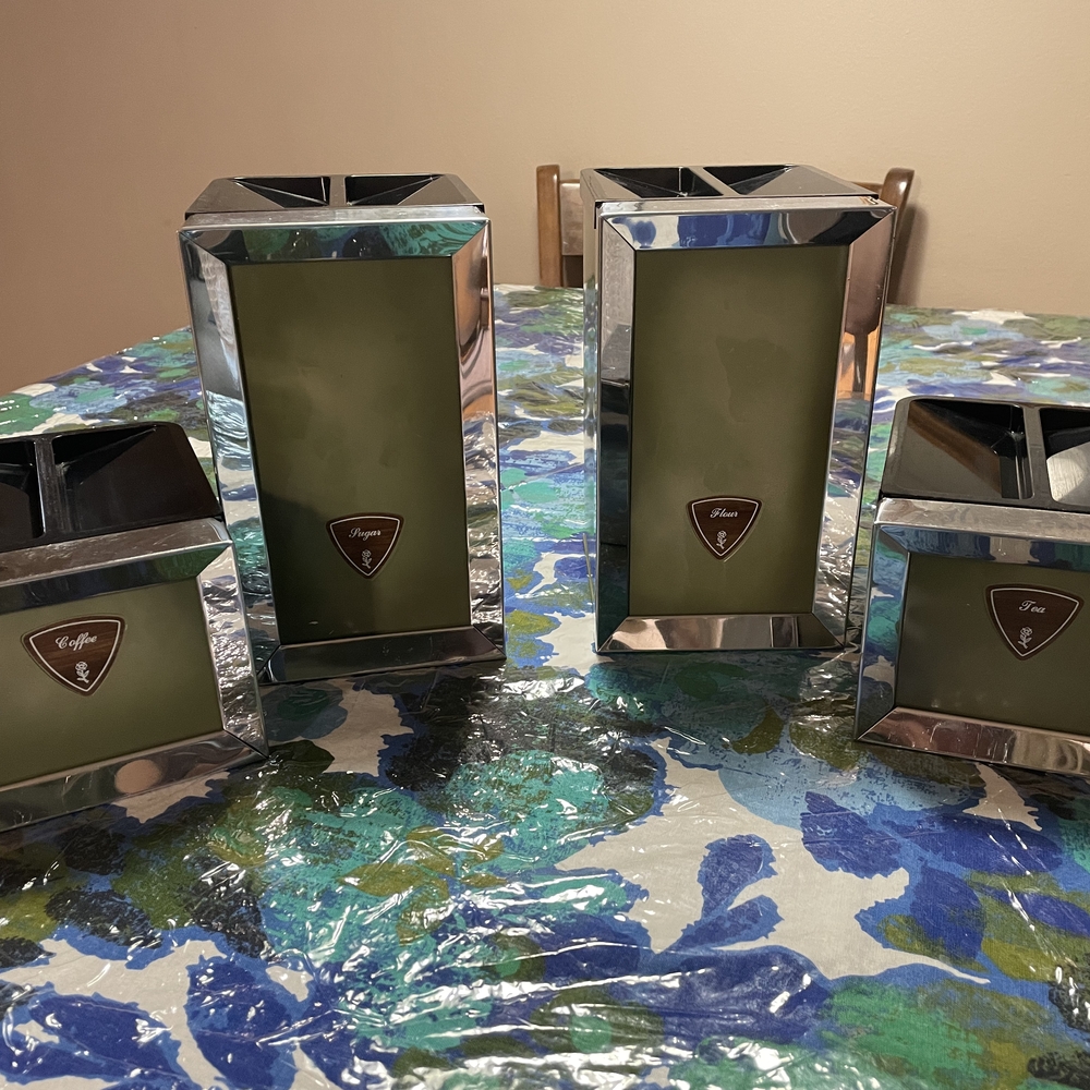 Green and Silver Canister Set